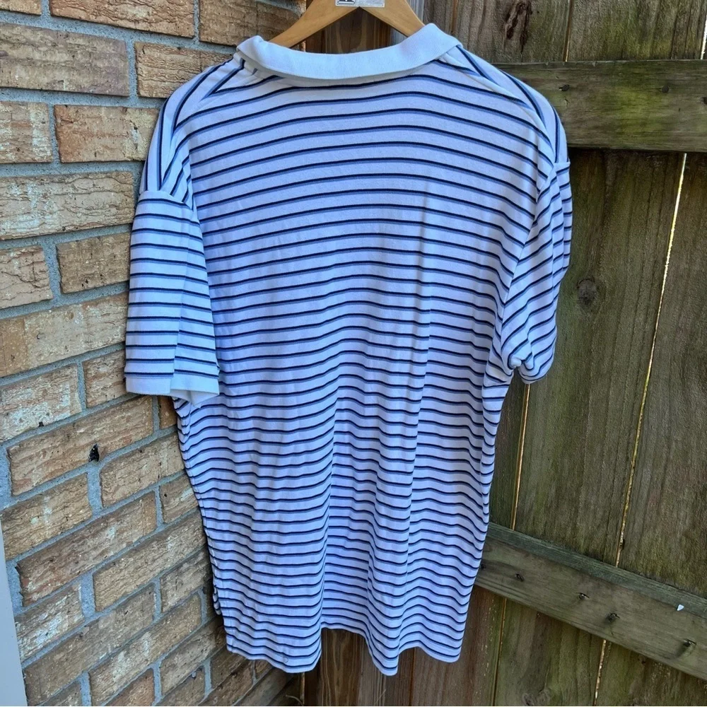 Ralph Lauren Men's Navy and White Striped Polo Shirt
